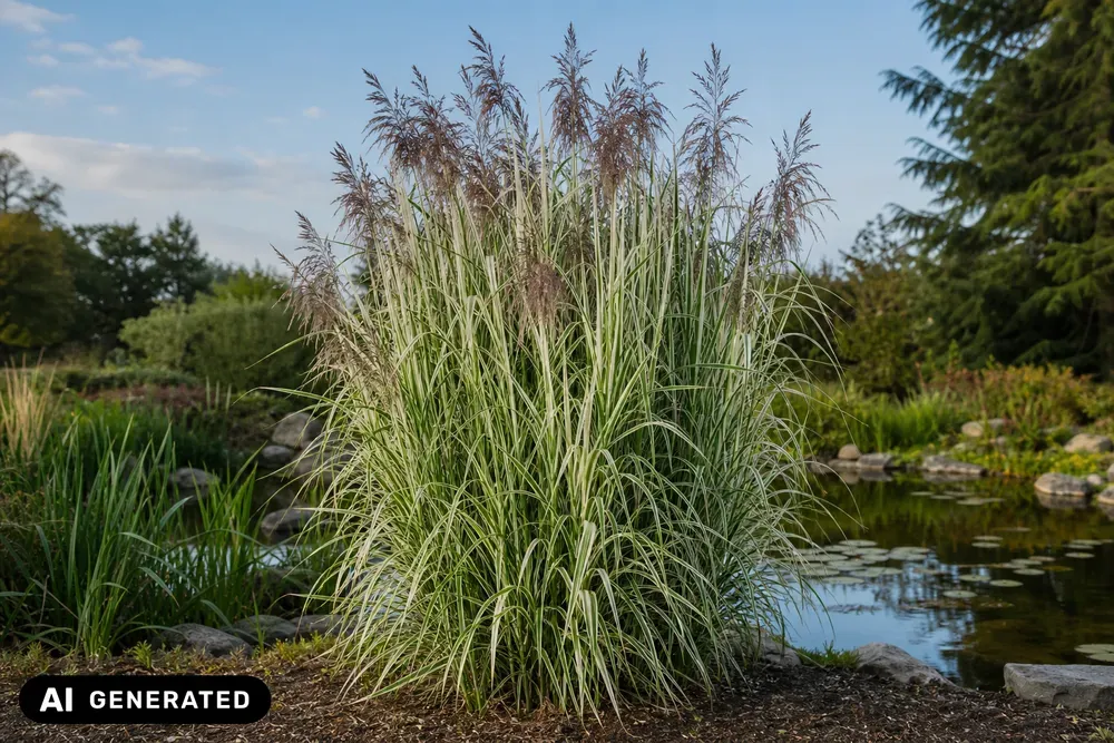 Buntblättriges Schilfrohr 'Variegatus' – Phragmites australis 'Variegatus'