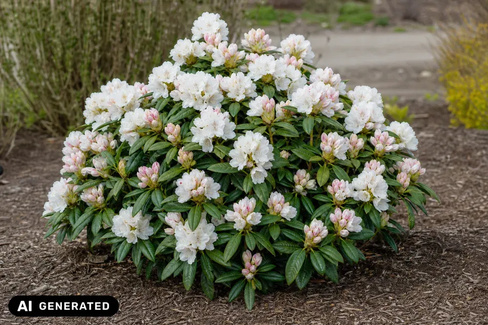 Yakushimanum-Rhododendron 'Schneewolke' – Rhododendron yakushimanum 'Schneewolke'