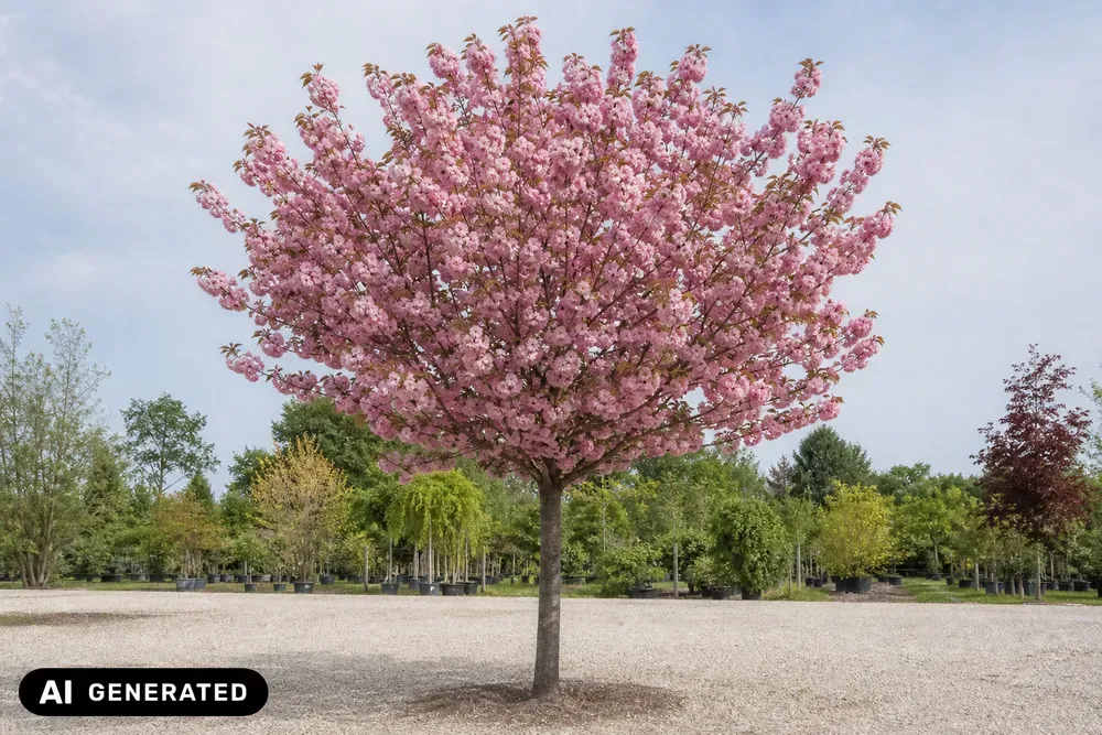 Japanische Nelkenkirsche 'Kanzan' – Prunus serrulata 'Kanzan', Bild 2
