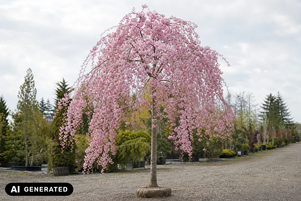 Hängende Nelkenkirsche 'Kiku-shidare-zakura' – Prunus serrulata 'Kiku-shidare-zakura', Bild 2