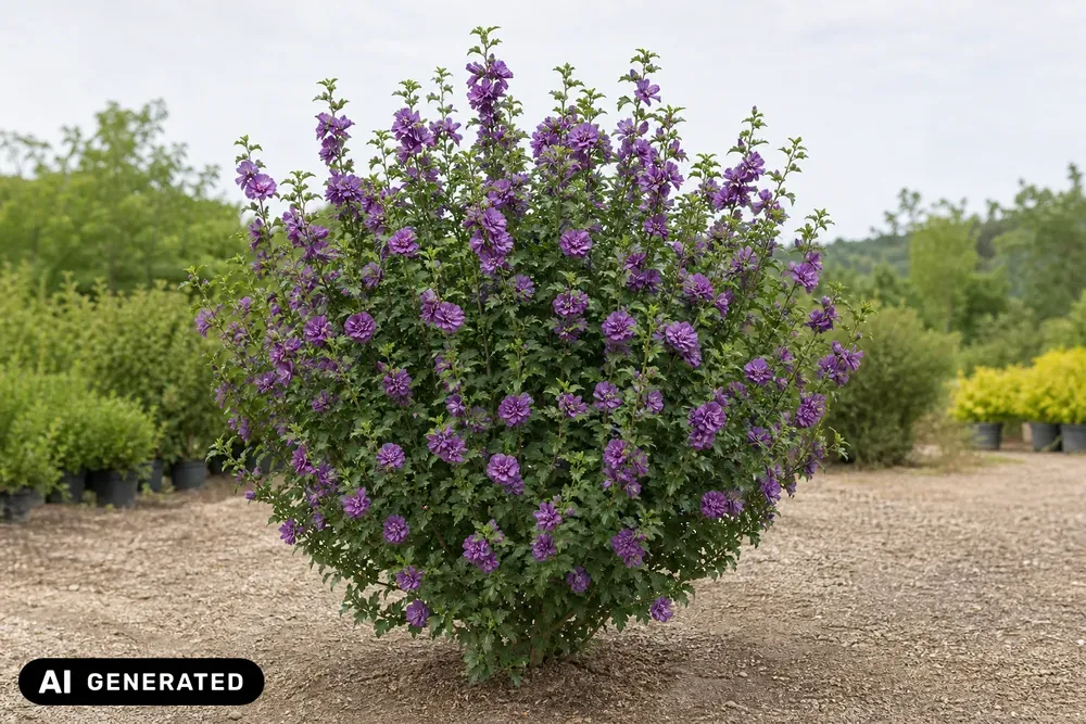 Garten-Eibisch 'Purple Ruffles' – Hibiscus syriacus 'Purple Ruffles', Bild 2