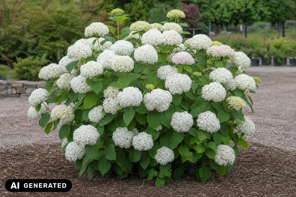 Gartenhortensie 'The Bride' – Hydrangea macrophylla 'The Bride'