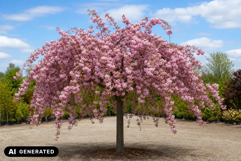 Hängende Nelkenkirsche 'Kiku-shidare-zakura' – Prunus serrulata 'Kiku-shidare-zakura', Bild 3