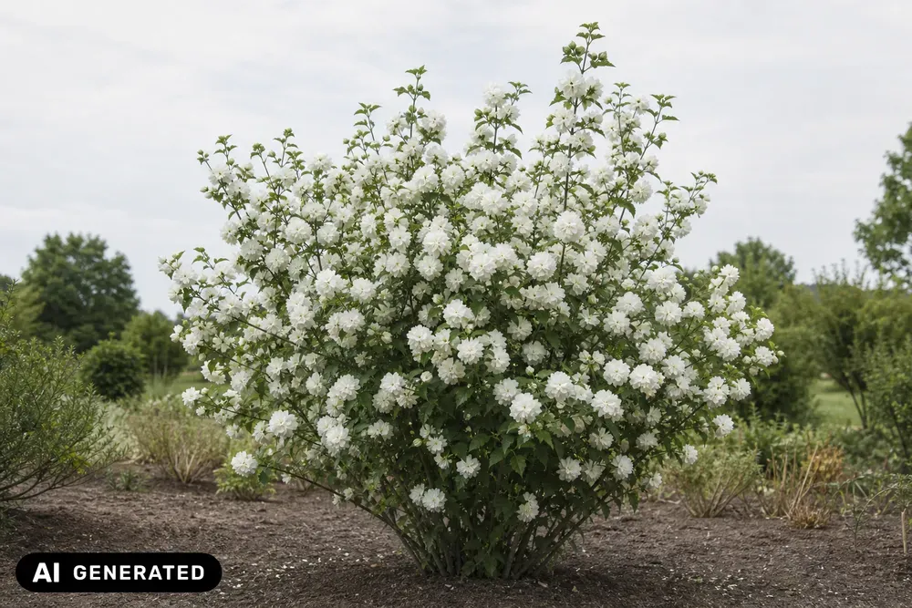 Gefüllter Gartenjasmin/Pfeifenstrauch `Schneesturm´ – Philadelphus `Schneesturm´, Bild 3