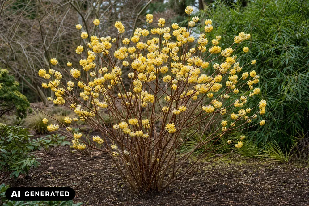 Großblumiger Papierstrauch 'Grandiflora' – Edgeworthia chrysantha 'Grandiflora'