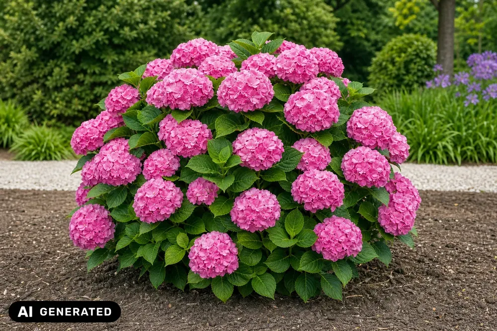 Bauernhortensie 'Bouquet Rose' – Hydrangea macrophylla 'Bouquet Rose', Bild 2