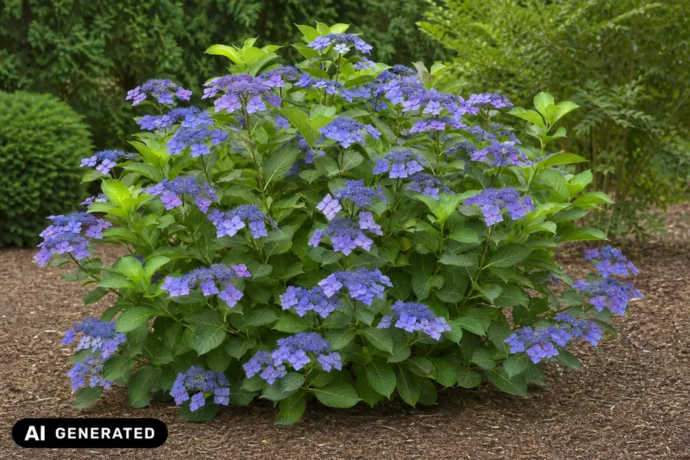 Tellerhortensie 'Bluebird' – Hydrangea serrata 'Bluebird', Bild 2