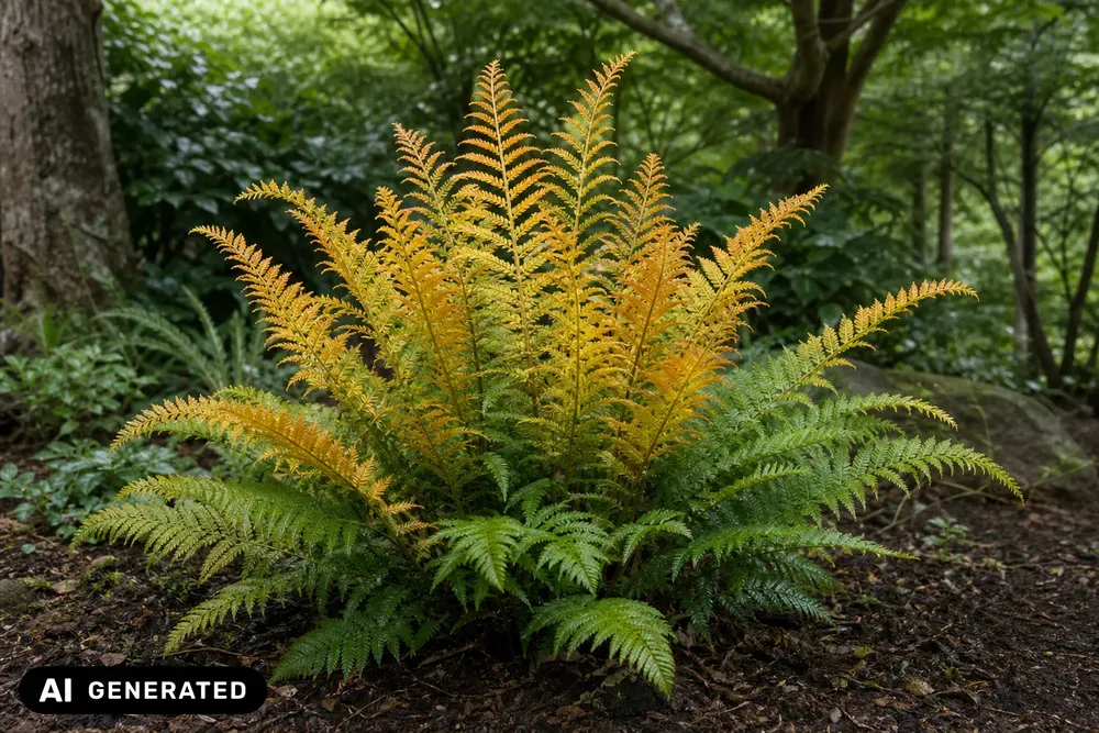 Wallichs Wurmfarn 'Jurassic Gold' – Dryopteris wallichiana 'Jurassic Gold'