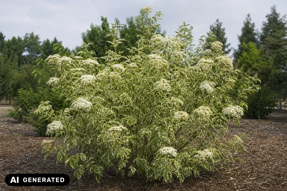 Buntlaubiger Schwarzer Holunder 'Madonna' – Sambucus nigra 'Madonna'