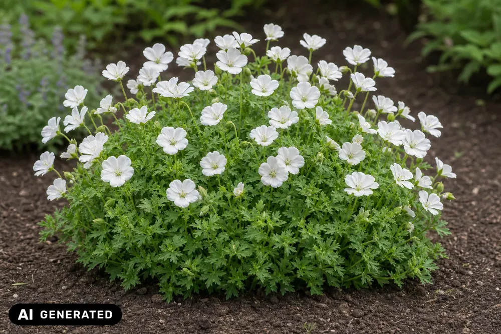 Schnee-Storchschnabel 'Album' – Geranium sanguineum 'Album', Bild 2