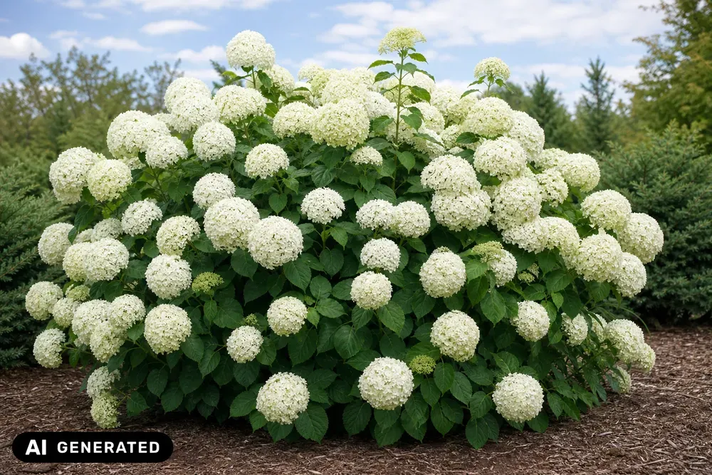 Ballhortensie 'Annabelle' – Hydrangea arborescens 'Annabelle', Bild 3