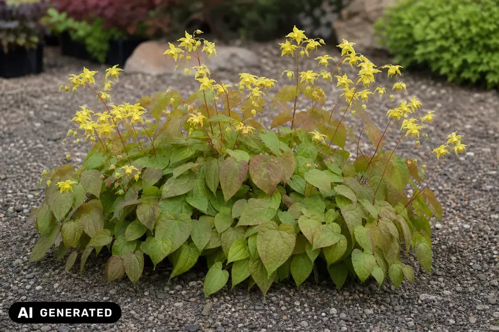 Schwefelfarbige Elfenblume 'Sulphureum' – Epimedium × versicolor 'Sulphureum'