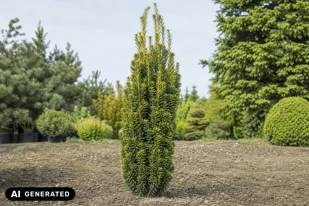 Goldrandige Säuleneibe 'Fastigiata Aureomarginata' – Taxus baccata 'Fastigiata Aureomarginata', Bild 2