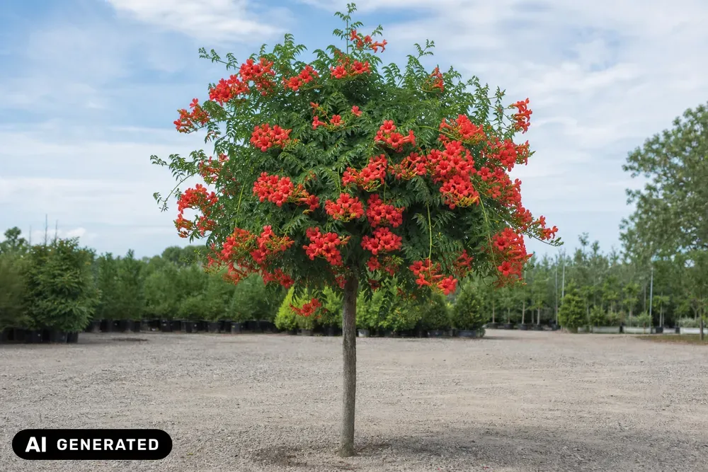 Trompetenblume 'Summer Jazz Fire Trumpet Vine' – Campsis 'Summer Jazz Fire Trumpet Vine'