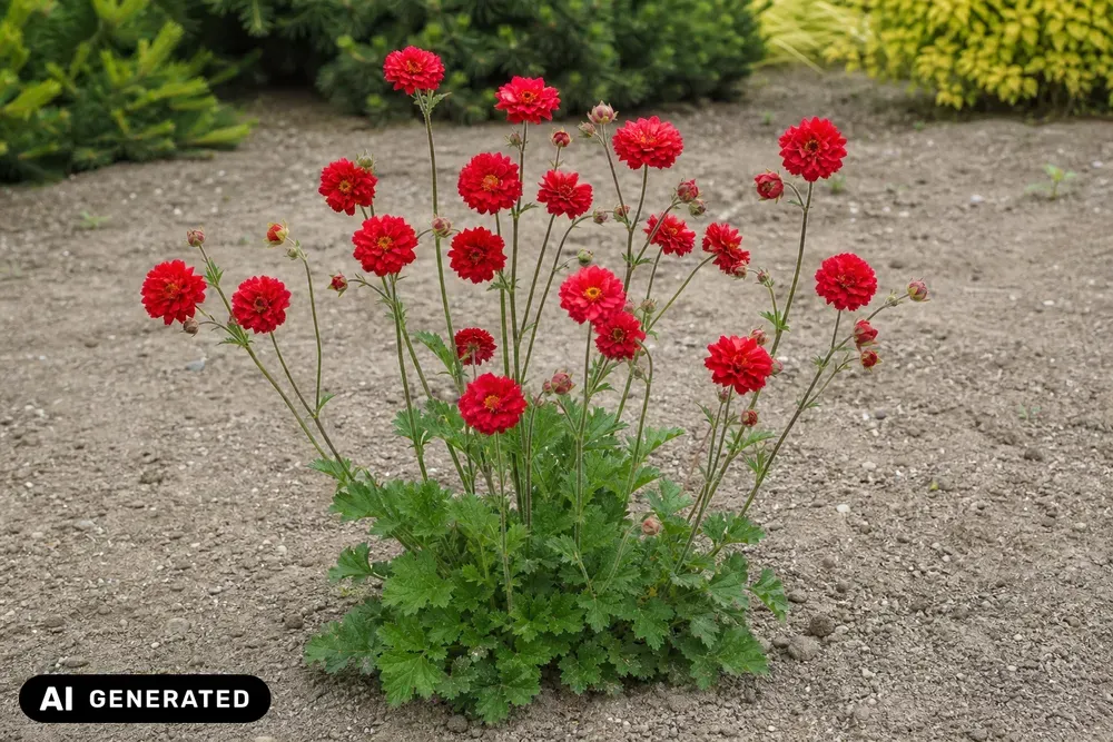 Nelkenwurz 'Mrs Bradshaw' – Geum chiloense 'Mrs Bradshaw'