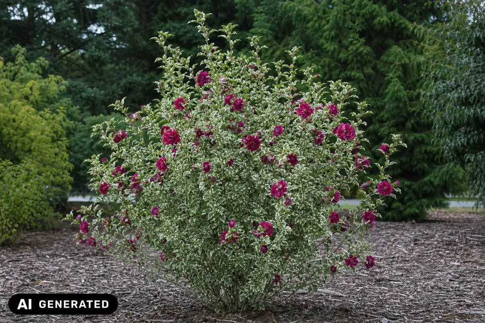 Buntblättriger Garten-Eibisch 'Purpureus Variegatus' – Hibiscus syriacus 'Purpureus Variegatus'