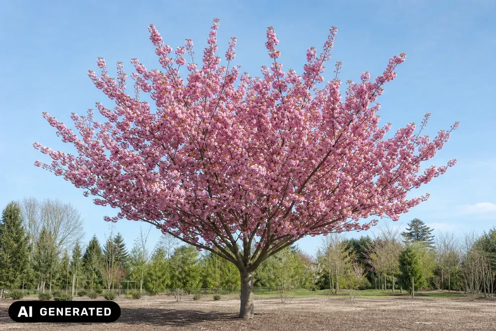 Japanische Nelkenkirsche 'Kanzan' – Prunus serrulata 'Kanzan', Bild 3