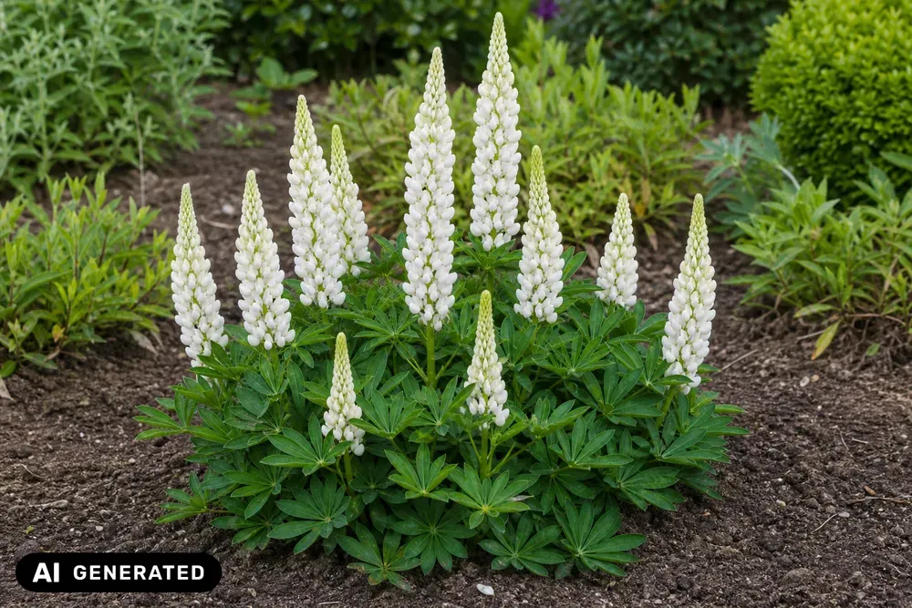 Niedrige Vielblättrige Lupine 'Nanus Gallery Weiß' – Lupinus polyphyllus 'Nanus Gallery Weiß'