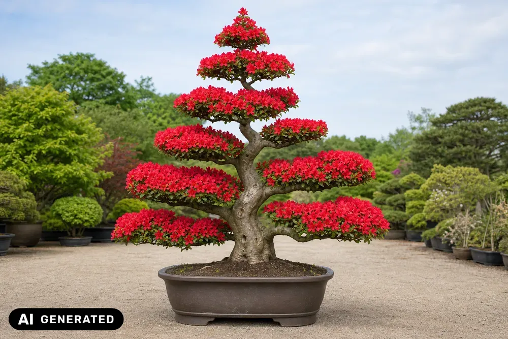 Japanische Azalee 'Hino-crimson' – Rhododendron obtusum 'Hino-crimson', Bild 2