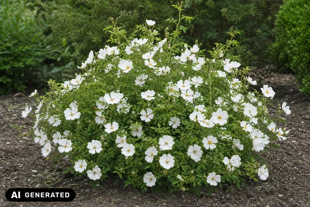 Bodendeckerrose 'Bienenweide Weiß' – Rosa 'Bienenweide Weiß'