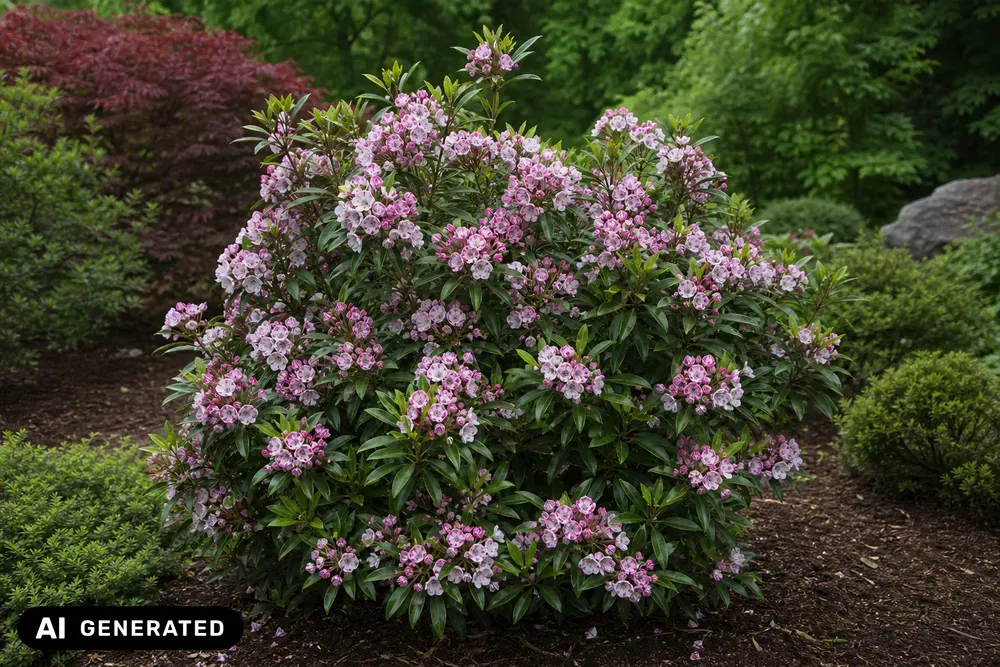 Breitblättrige Lorbeerrose 'Zebulon' – Kalmia latifolia 'Zebulon'