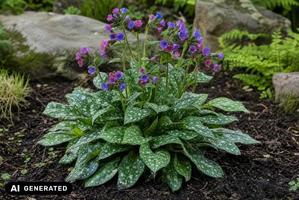 Geflecktes Lungenkraut 'Mrs Moon' – Pulmonaria saccharata 'Mrs Moon'