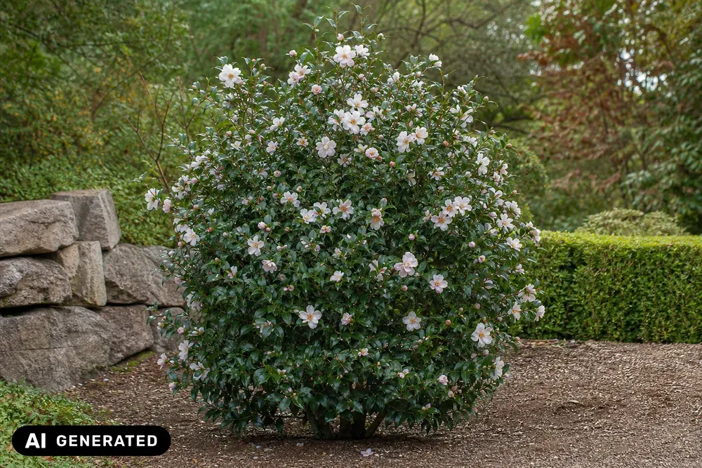 Herbst-Kamelie 'Hinode Gumo' – Camellia sasanqua 'Hinode Gumo'