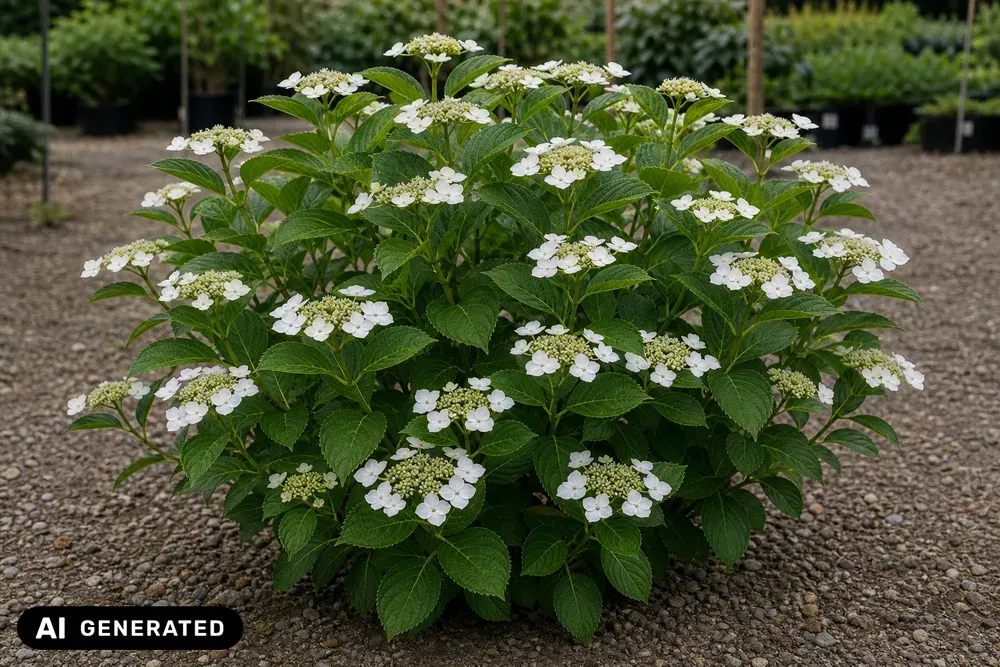 Tellerhortensie 'Libelle' – Hydrangea macrophylla 'Libelle'