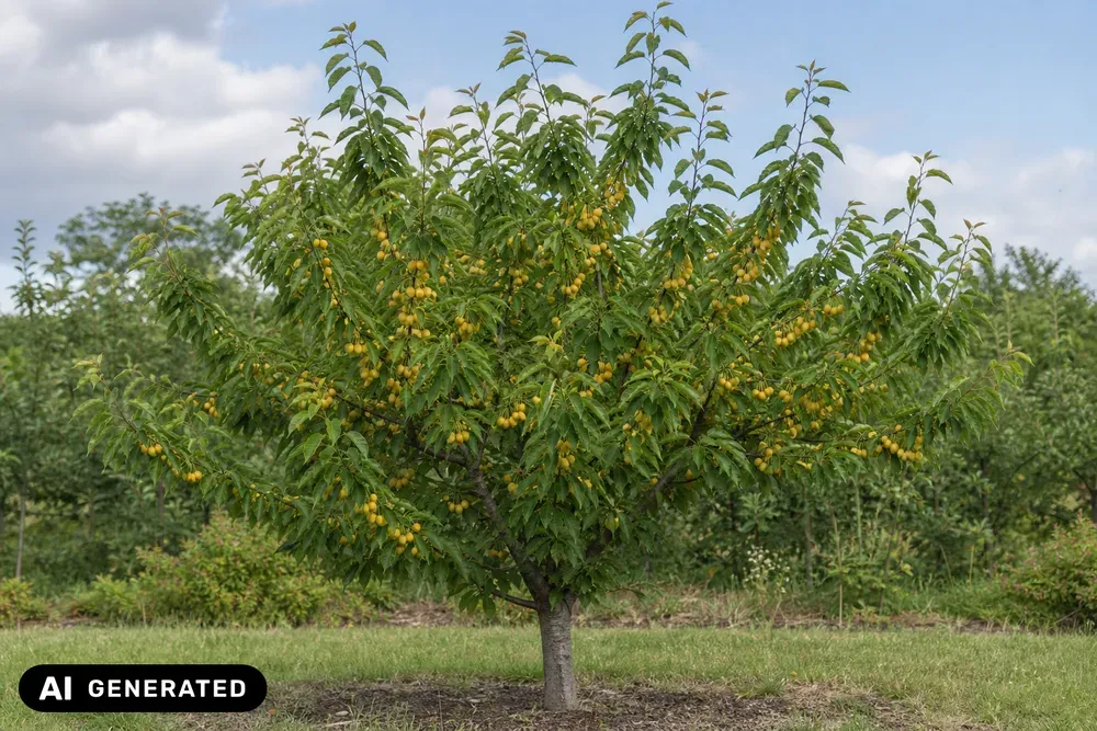 Süßkirsche 'Dönissens Gelbe Knorpelkirsche' – Prunus avium 'Dönissens Gelbe Knorpelkirsche', Bild 3