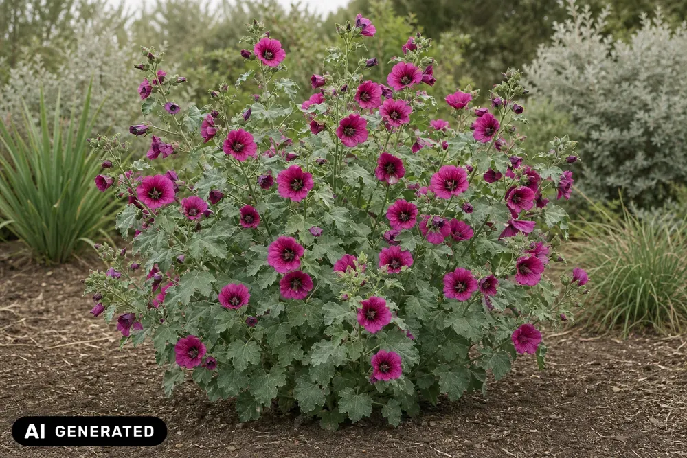 Strauchmalve 'Burgundy Wine' – Lavatera × olbia 'Burgundy Wine'