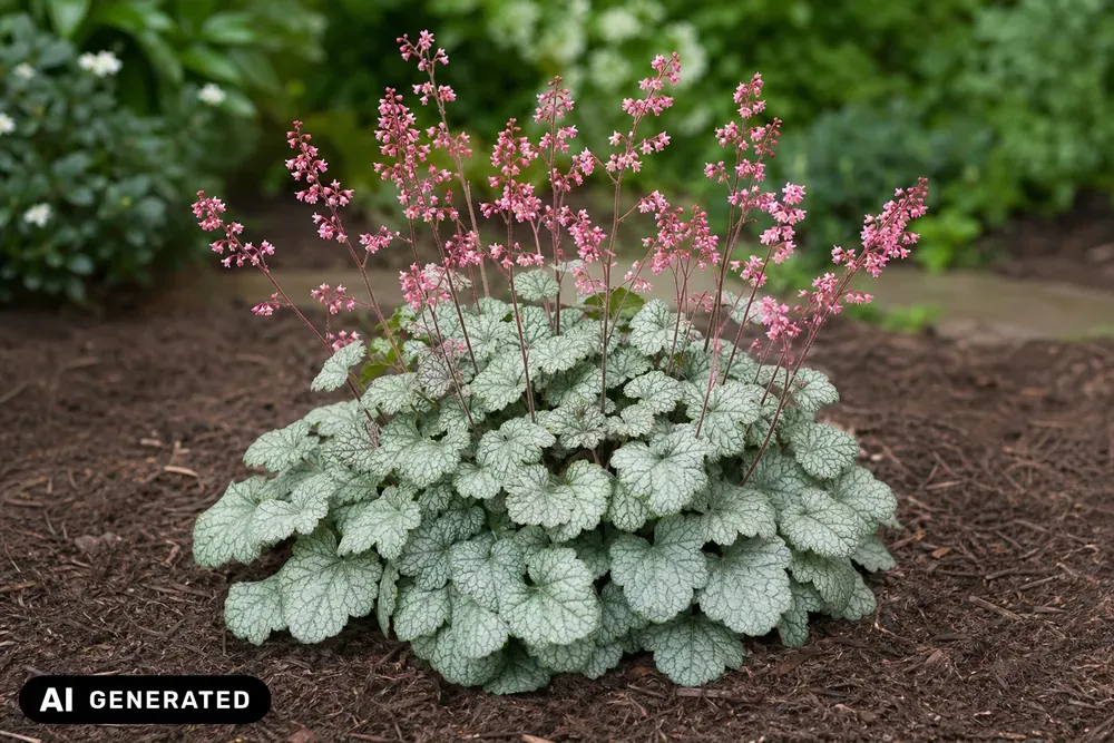 Zottiges Purpurglöckchen 'Silver Gumdrop' – Heuchera villosa 'Silver Gumdrop'