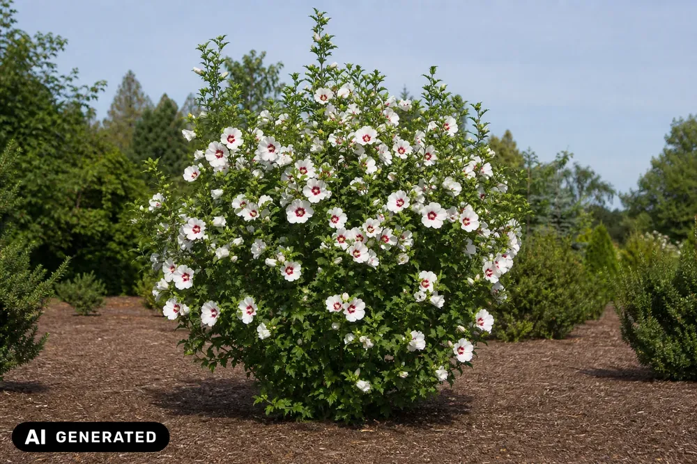 Garteneibisch 'Red Heart' – Hibiscus syriacus 'Red Heart', Bild 3