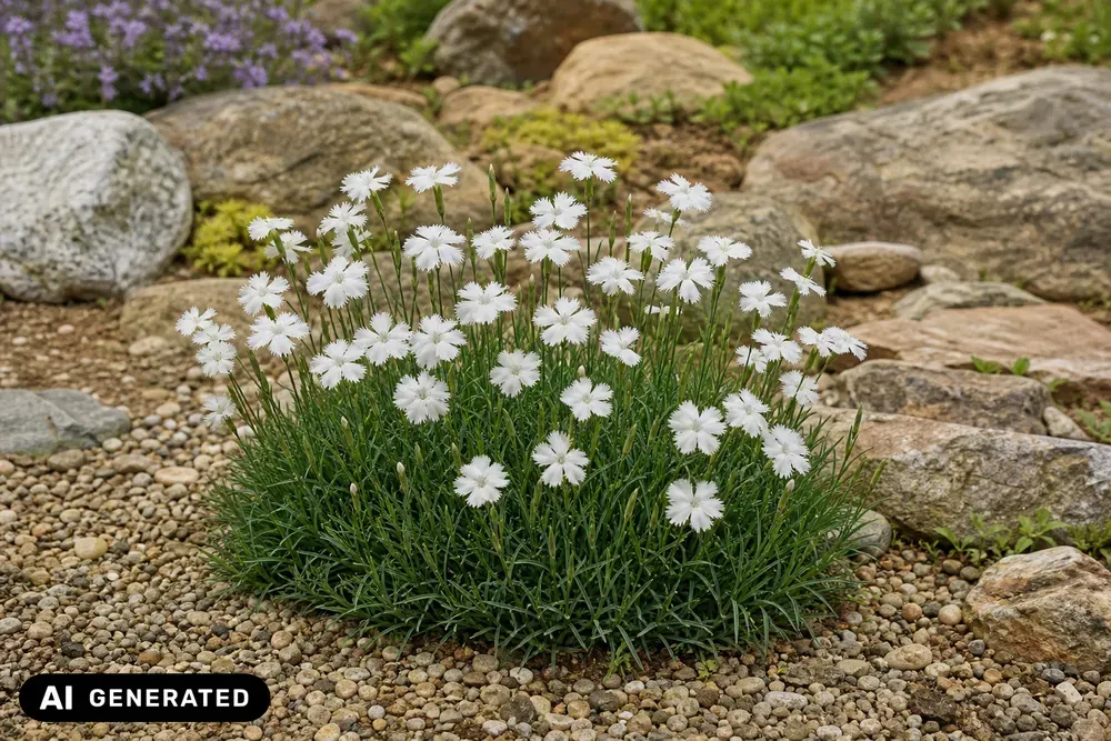 Weiße Heide-Nelke 'Albus' – Dianthus deltoides 'Albus', Bild 2