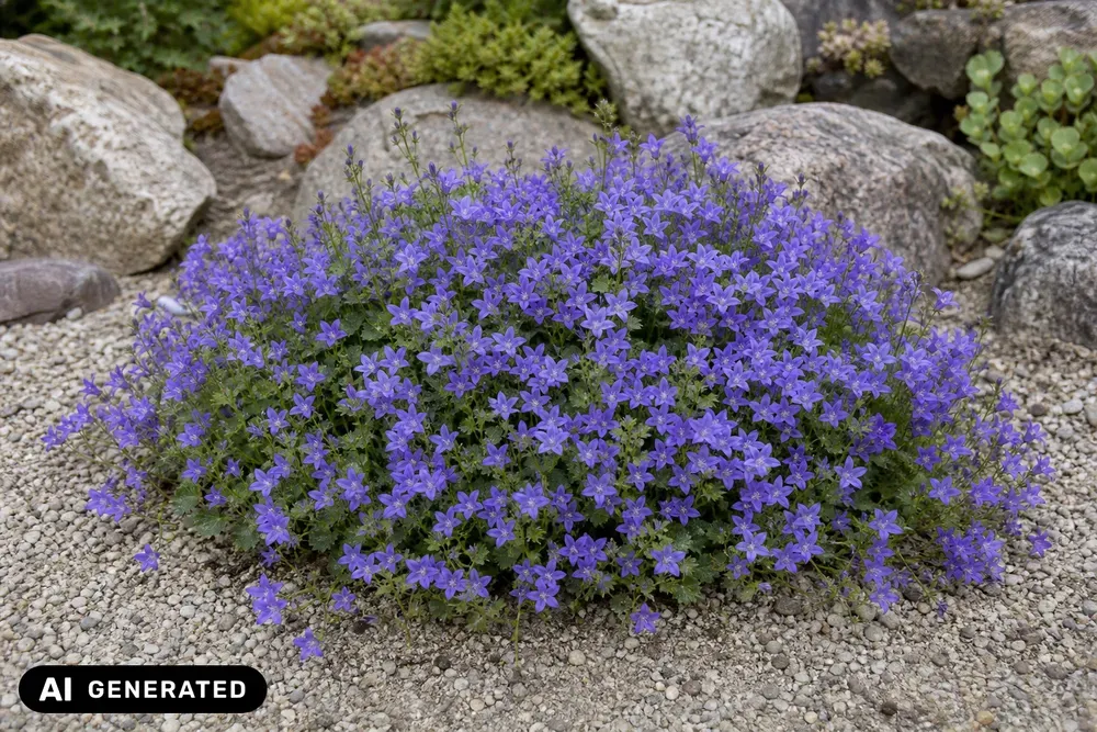 Hängepolster-Glockenblume – Campanula poscharskyana, Bild 2