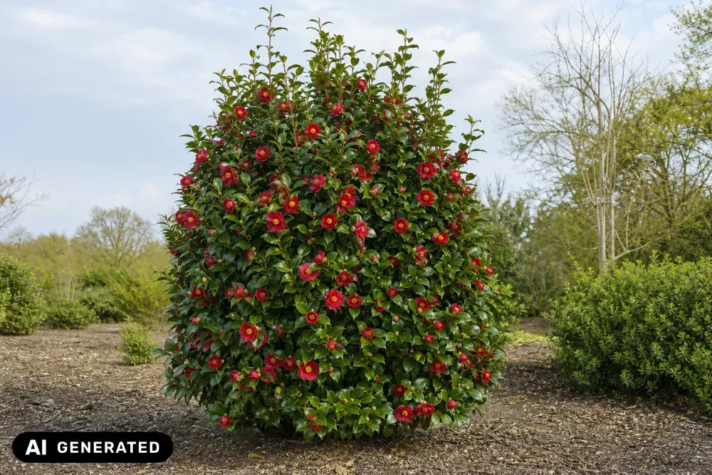 Japanische Kamelie 'Konronkoku' – Camellia japonica 'Konronkoku'