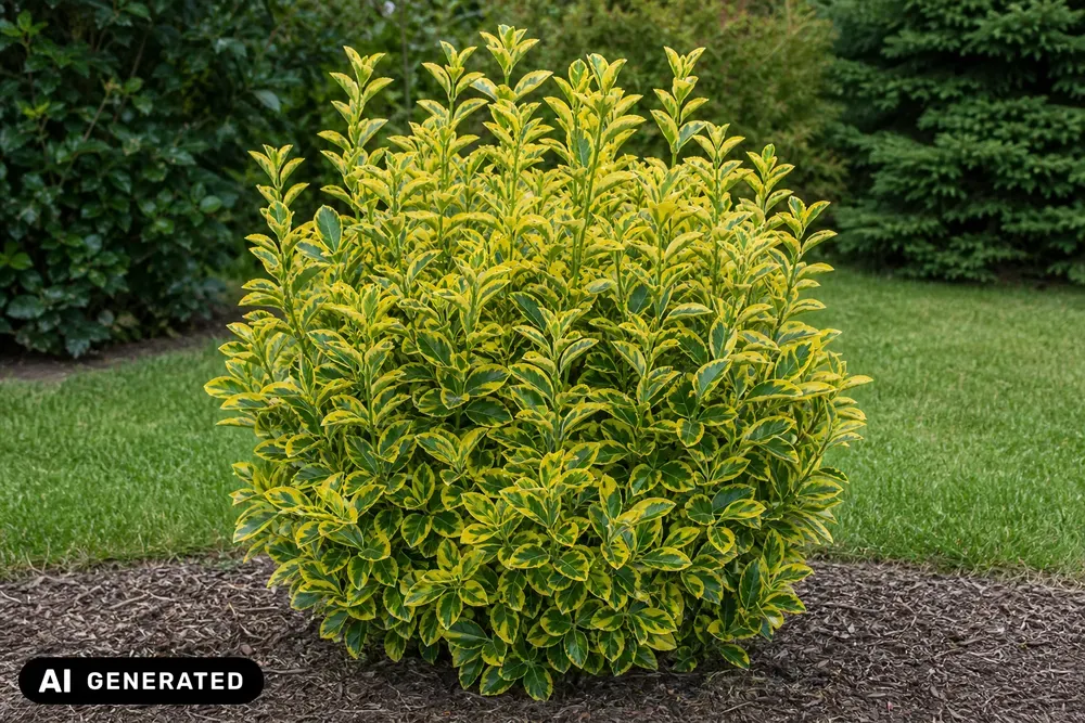 Goldbunter Japanischer Spindelstrauch 'Elegantissima Aurea' – Euonymus japonicus 'Elegantissima Aurea', Bild 2