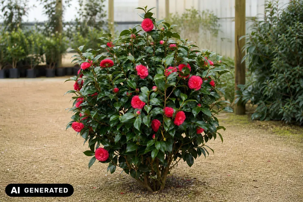 Japanische Kamelie 'Dr. Burnside' – Camellia japonica 'Dr. Burnside'