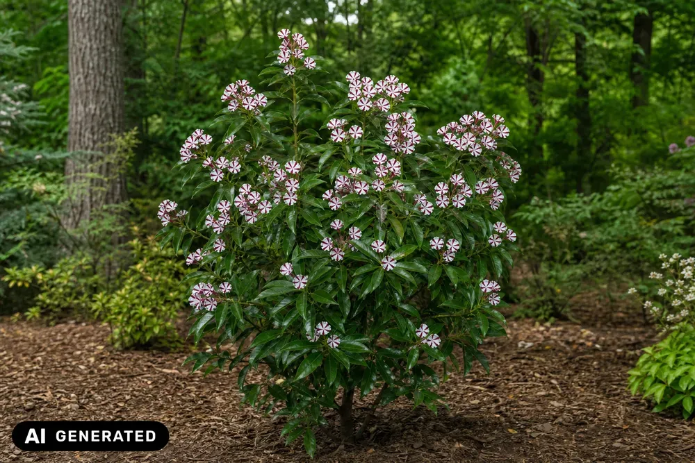 Breitblättrige Lorbeerrose 'Pinwheel' – Kalmia latifolia 'Pinwheel'