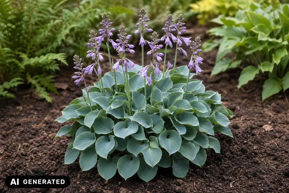 Miniatur-Funkie 'Blue Mouse Ears' – Hosta tokudama 'Blue Mouse Ears'