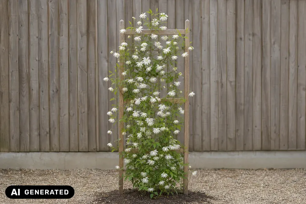 Sibirische Alpen-Waldrebe 'Albina Plena' – Clematis alpina subsp. sibirica 'Albina Plena'