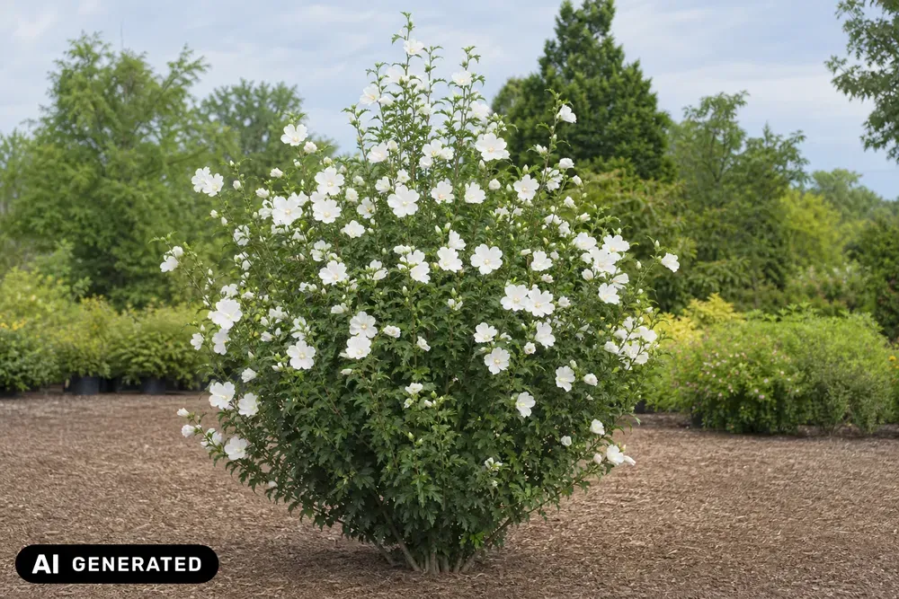 Garteneibisch 'Totus Albus' – Hibiscus syriacus 'Totus Albus'
