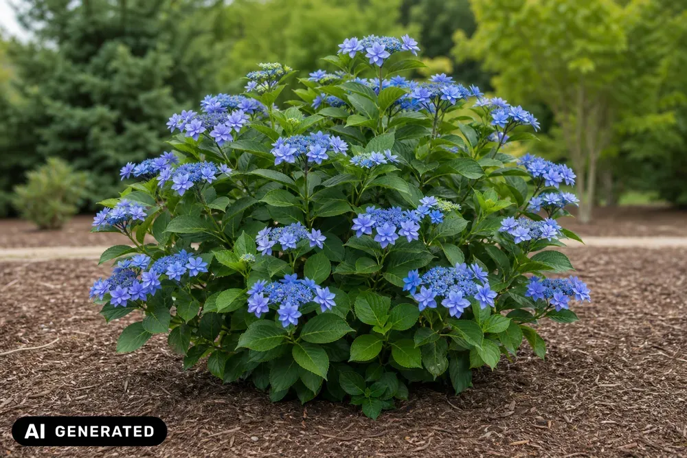 Gartenhortensie 'Fireworks Blue' – Hydrangea macrophylla 'Fireworks Blue'