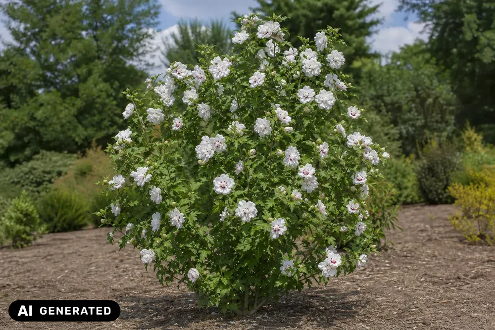 Garteneibisch 'China Chiffon' – Hibiscus syriacus 'China Chiffon'