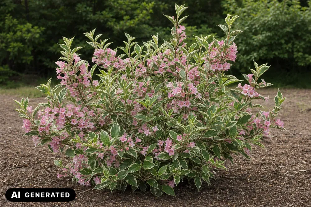 Buntblättrige Weigelie 'Variegata' – Weigela florida 'Variegata', Bild 2