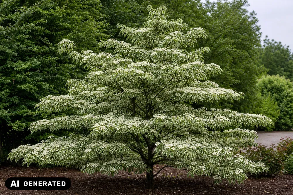 Weißbunter Etagen-Hartriegel 'Variegata' – Cornus controversa 'Variegata', Bild 3