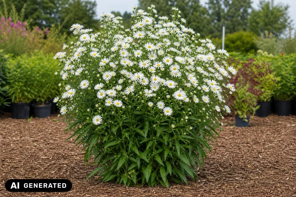 Glattblatt-Aster 'White Ladies' – Aster novi-belgii 'White Ladies'