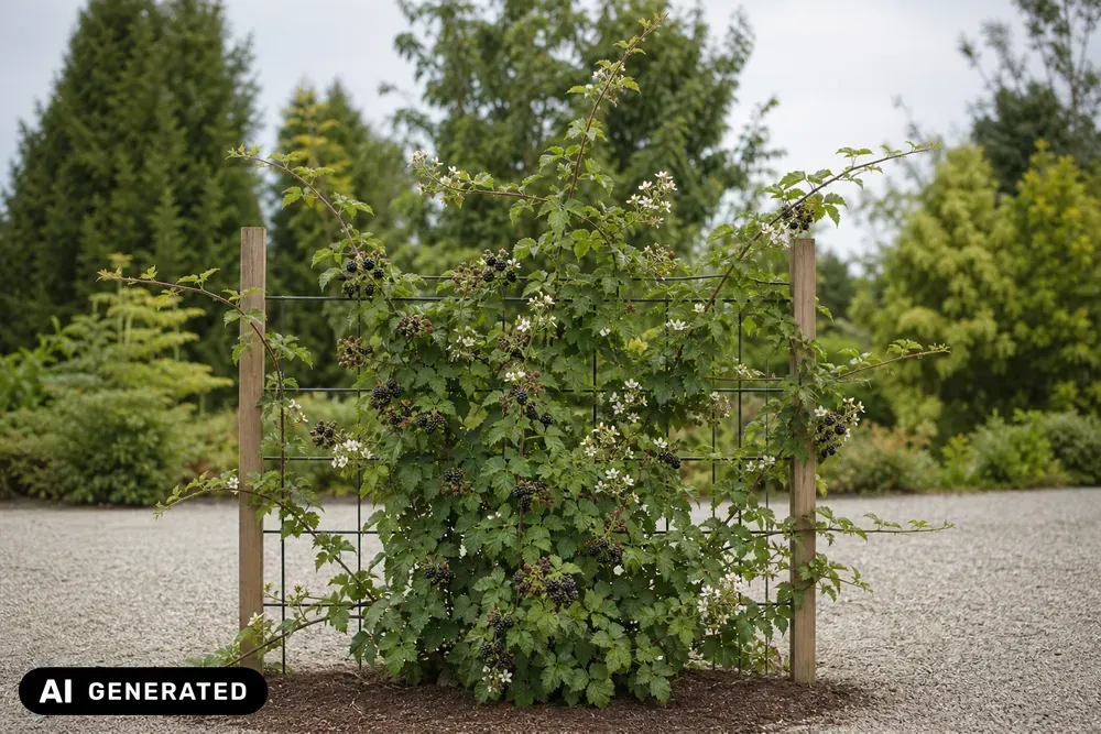 Stachellose immergrüne Brombeere 'Thornless Evergreen' – Rubus fruticosus 'Thornless Evergreen'