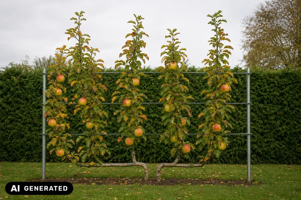 Apfel 'Jonagold' als Doppel-U-Spalier – Malus domestica 'Jonagold'