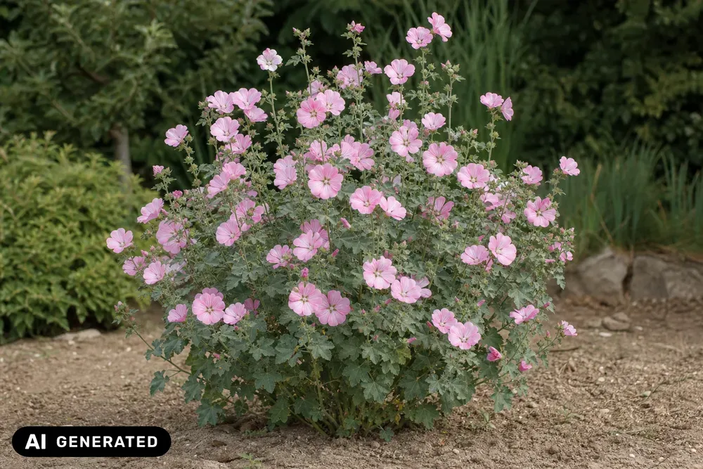 Buschmalve 'Blushing Bride' – Lavatera × olbia 'Blushing Bride'