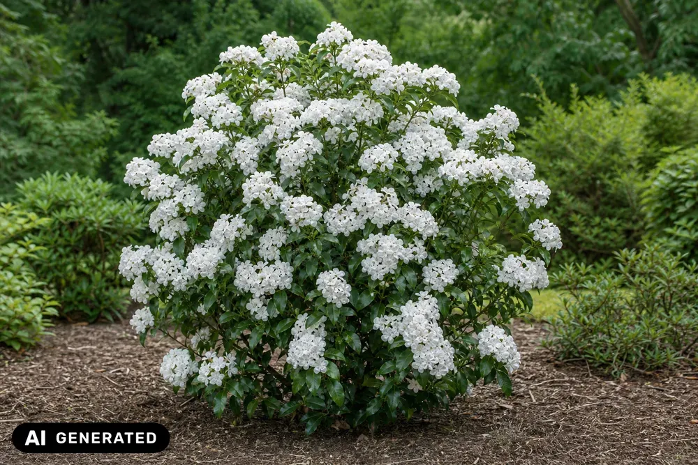 Breitblättrige Lorbeerrose 'Snowdrift' – Kalmia latifolia 'Snowdrift'